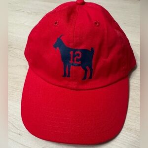 Tom Brady 12 Goat Baseball Cap Hat Red